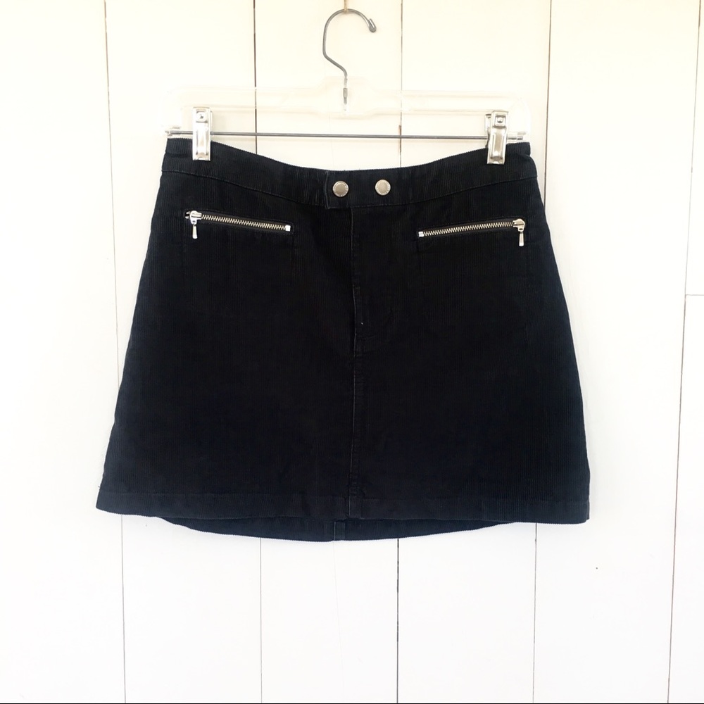 BLACK CORDUROY SKIRT
